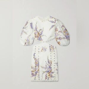 Zimmermann Jude Cutout Crochet-Trimmed Floral-Print NWT
